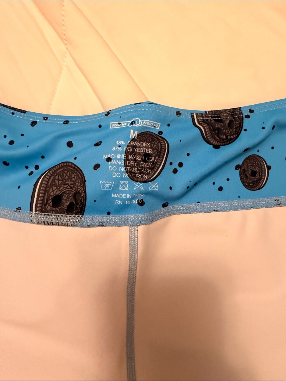 Cookie Print Blue Workout Shorts - Feed Me Fight Me fmfm medium - Picture 8 of 8